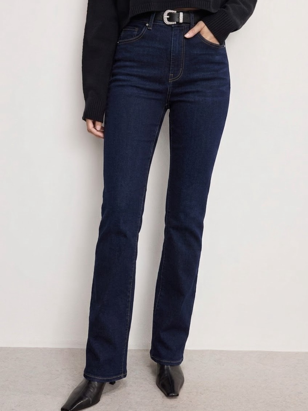 GOOD AMERICAN Women's The Perfect Fit Jean, Dark Wash Sz 14-18